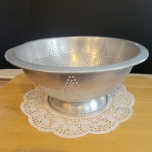 Vintage Metal 11" Silver Star Colander Pedestal Base